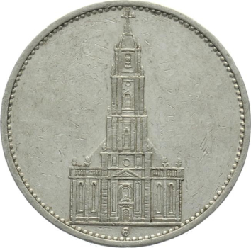 3. Reich 5 Mark 1934 G - Garnisonskirche von Potsdam